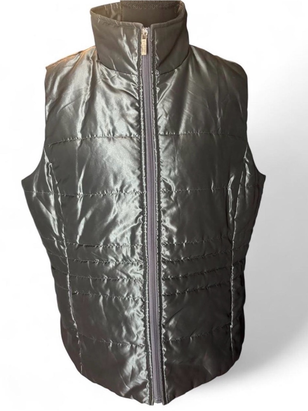 Jones New York Gray Puffer Vest Size L